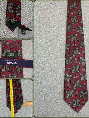 Vintage Briar Paisley Silk Tie Made USA